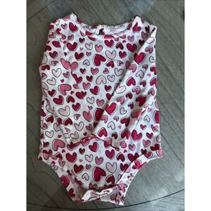 Just Lizzy Valentine's Day Heart Print Long Sleeve Ruffle One Piece Size 24 M